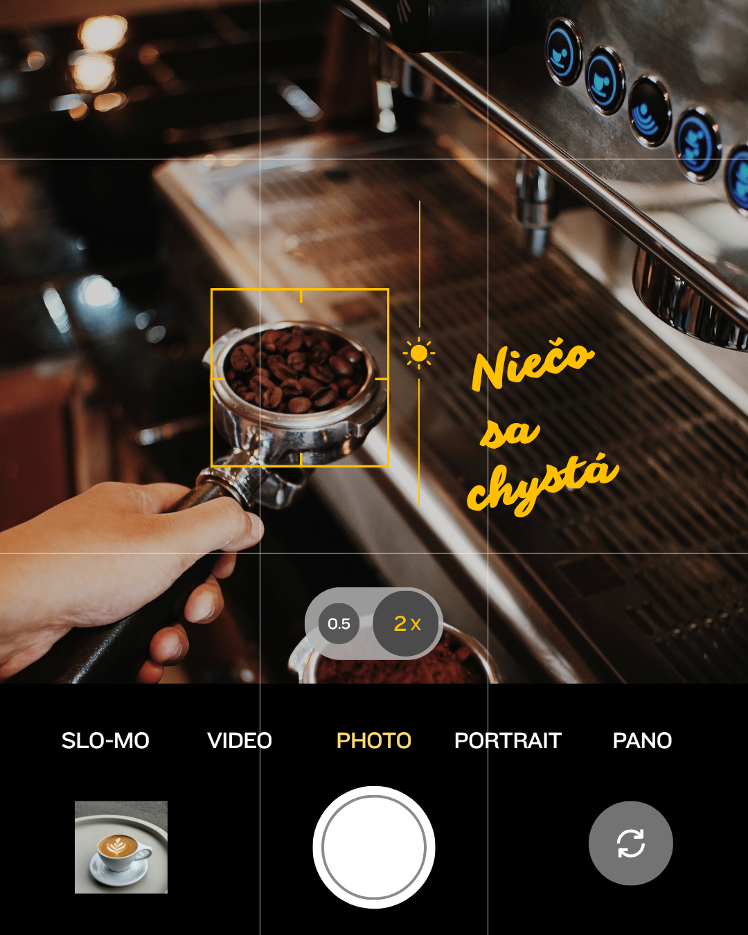 Domov brown and yellow modern coffee brewing instagram post